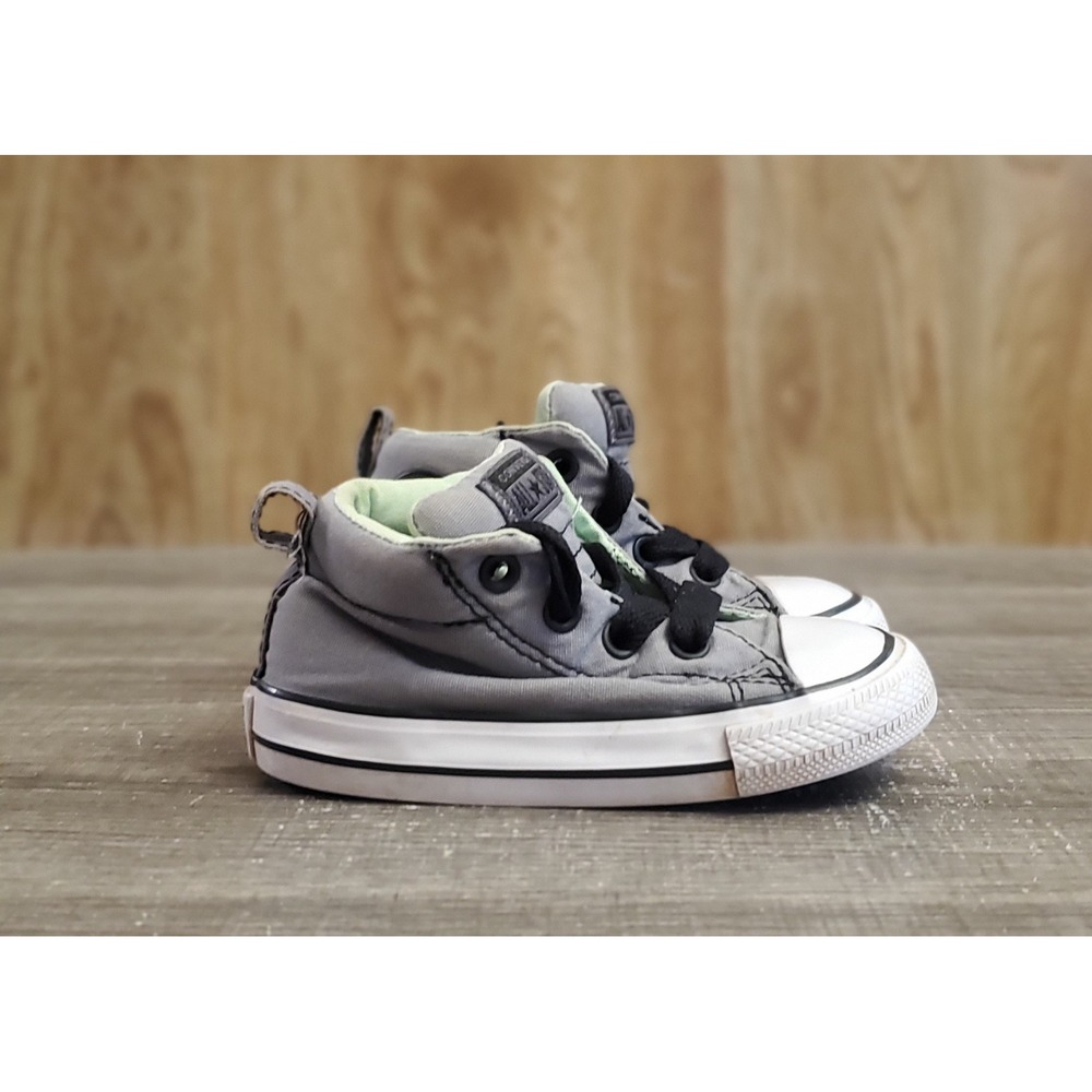 Converse Chuck Taylor‎ All Star Midtop Sneaker Shoes Toddler Size 6 Gray Green